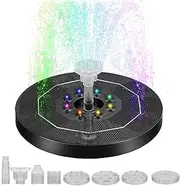 LIWEGHT Solar Fountain Water Pump (16 cm) with Lights - Garden Decor Floating Pool Fountain for Bird Baths, Ponds, Patios, and Pools