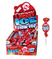 Charms Blow Pops, Cherry Ice Flavor, Bubble Gum, Individually Wrapped (48 Count)