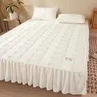 Thicken Mattress Cover Elastic Fitted Sheet with Skirts Double Queen King Size