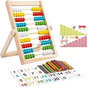 Abacus 1st Class Slide Rules Up to 100 Calculator Sliders Calculator Frame Primary School Rule Slider Abacus for Children with Counting Rods/Number Alphabet Cards Calculation Frame Educational Toy