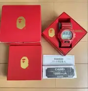 A BATHING APE G-Shock Collabo DW6900 Red Wristwatch CASIO Limited to 2000 Gift