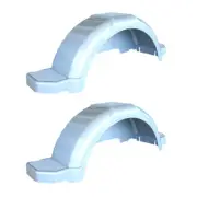 2 x Plastic Mud Guard with Steps and Cover for 14" Wheels Grey