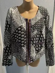 Atmosphere Floral Jacket, Long Sleeve, Black, Size 14, nwt