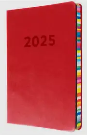 2025 Diary Collins Edge Rainbow◉Planner Week to View WTV◉A5 Red◉ED153.U15-25◉Oz◉