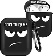 Qerrassa for Airpods 1/2 Case Don't Touch Me Cute Cartoon Cool Silicone Cases for Apple Airpod Air Pods 1st and 2nd Gen Cover Fun Funy Characters Soft Covers for Girls Boys Girly (Expressions)