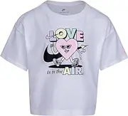 [Nike] Kids Girl's V-Day Boxy T-Shirt (Toddler/Little Kids) White 6 Little Kid