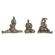 Decorative Figure Dkd Home Decor 11 x 22.5 x 17 Cm Golden Yoga 3 Units