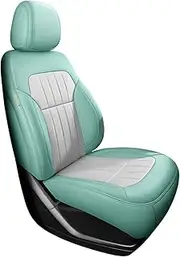 Car Seat Cover Compatible for Suzuki Swift Ignis Jimny Grand Vitara SX4 Cross Full Cover Styling Auto Genuine Leather Interior Accessories(Green and white1)