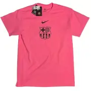 BARCELONA FC Mens Short Sleeve, PINK T-SHIRT, adult size MEDIUM, new/TAG