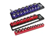 2x Socket Organizer Set Metric SAE Magnetic Base Tray Holder Detachable Tool Box