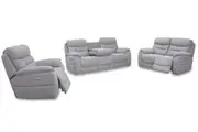EL Mortini 3 Seater + 2 Seater + 1 Seater Fabric Recliner Lounge Set - Charcoal