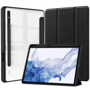 MCC For Samsung Galaxy Tab S9 FE 10.9" Case Cover Clear Back Pencil Slot X510 [Black]