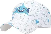 [Kangqifen] Kids Baseball Cap Quick-Drying Shark Embroidered Sun Hat Adjustable