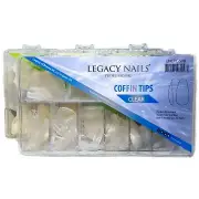 Legacy Nails COFFIN Nail Tips in Clear &/ Natural 500 pcs