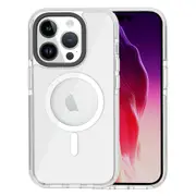 For iPhone 15 Pro Clear TPU+Acrylic+TPE Back Case Anti-fall Phone Cover Compatible with MagSafe