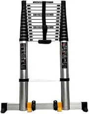 5m 7m Aluminum Telescopic Extension Ladder with Wheels, Heavy Duty Extendable Long Ladder for Home Builders, Attic, Loft and Workplace Climbing
