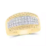 10k Yellow Gold Mens Diamond Rope-accent Fancy Fashion Band Ring 3/4 Ctw Size 10