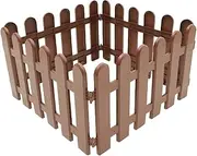 ANDRESLAD DIY Landscape White Picket Fence 4pcs Plastic Garden Fence Smooth Surface and No Od