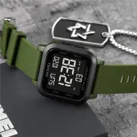 在飛比找樂天市場購物網優惠-手錶 運動錶 戶外錶 男士方形運動電子表 時尚戶外夜光防水學