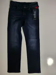 True Religion Jeans Girls Size 8 NEW Geno Slim Blue Dark Wash Straight Leg