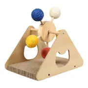Wooden Ferris Wheel Cat Scratching Board Interactive Cat Toys Pet Play Furniture