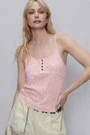 POL Floral Scoop Neck Adjustable Strap Cami for Women