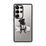 Galaxy S25 Ultra Impact Case Black Pug Lift