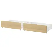 MALM Bed storage box for high bed frame, white stained oak veneer, Full/Double/Twin/Single