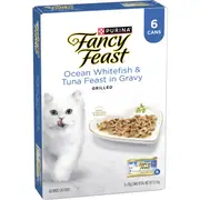 Fancy Feast Ocean Whitefish & Tuna With Gravy Wet Cat Food 85g x 6 pack