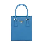 Saffiano leather handbag One size light blue