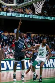 Shaquille O'Neal Orlando Magic calls for the ball v Reggie Lewis B- Old Photo