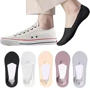 [ZSRVAJ] 5 Pairs Invisible Socks, No Show Socks Women, Invisible Socks Women, No Show Socks Ultra Low Cut Liner Socks Ladies Trainer Sneaker Socks for Loafer Flats Boat Shoes, Multicolor, One size