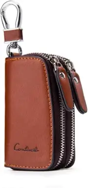 Leather Key Fob Case for Men-Key Fob Cover Car Auto Parts Car Case,Genuine Le...