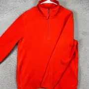 Goodfellow Co. Pullover Fleece Sweater Men Medium Orange Quarter Zip Long New
