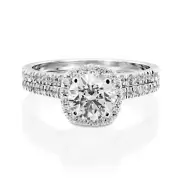 1 2/3 CT Diamond Engagement Ring Set Round G/SI1-SI2 14K White Gold Size Selecta