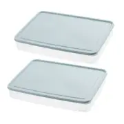 2 Pcs Fridge Storage Box Premium Material Egg Holder Stacking Travel