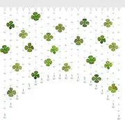 Door String Curtains, Four Leaf Clover Beaded Curtain Iridescent Crystal Beaded Curtain Arced Decoration Hanging Curtain (Color : Multi-Colored, Size : 45)