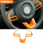 3x Car Steering Wheel Cover Interior Trim For Jeep Renegade Compass 2017+ Orange (for: Jeep)