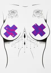 DK X Neva Nude Sparkle Overlay Cross Pasties