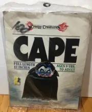 Creepy Creatures Halloween Red Vampire Costume Cape Adult Vinyl NEW Vtg