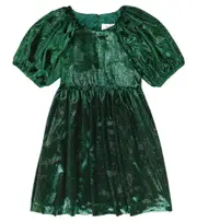 [Paade Mode] Paade Mode Balloon-sleeve velvet dress Y 14 green
