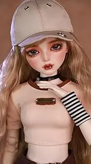 VLEYAN Hand-Painted BJD Doll 1/3: Freckles and Lip Ring, 22.8 Inches, Exquisite Makeup