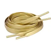 One Pair Flat PU Leather Laces Shoelaces for Shoes Sneaker Boot 51'' Golden