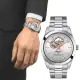 【TISSOT 天梭】官方授權 GENTLEMAN 80小時矽游絲開芯機械手錶-銀 送行動電源(T1274071103101)