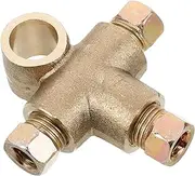 OKUMEYR Brass Brake Line Tee Fitting Threaded Connector Brass Construction Precision Machined Automotive Brake Line Fitting Versatile Connection for Efficient Systems Robust Design for
