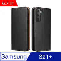 在飛比找PChome24h購物優惠-Fierre Shann 真皮紋 Samsung S21+ 