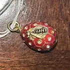 3D Honey Bee & Honeycomb Hive Russian Style Enamel Crystal Egg Pendant