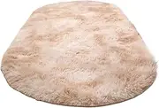 SUIOPPYUW Bedroom Soft Fluffy Rug for Cozy Comfort 7x24 Inches Long Haired Tie Dye Blanket Polyester Small Rugs for Bedroom, Khaki, 40 * 60cm
