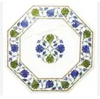 18" Marble Sofa Side center Table Top Antique Design Inlay Work Bed Side Table