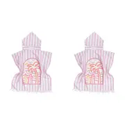 2x LVD Microfibre Kids Absorbent Towel Poncho w/Bag & Hood 70cm Summer Pinks
